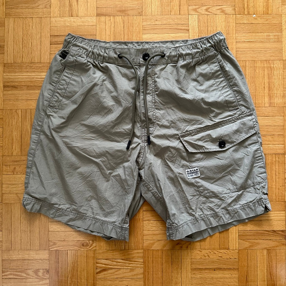 G-Star Front Pocket Sport Shorts Size 34 Khaki Beige